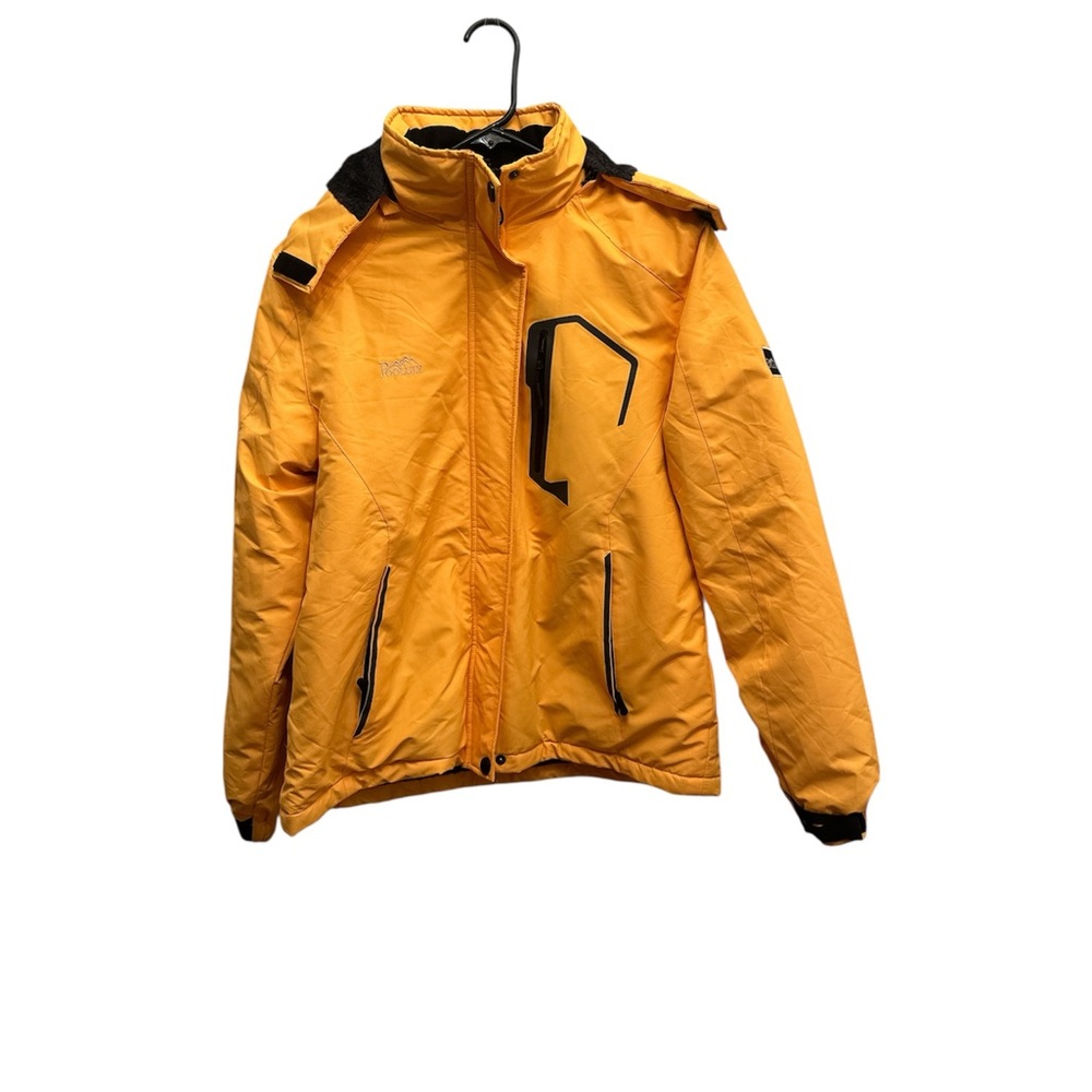 Women's Yellow Ski Jacket Winter Waterproof Windbreaker Hooded Raincoat Medium